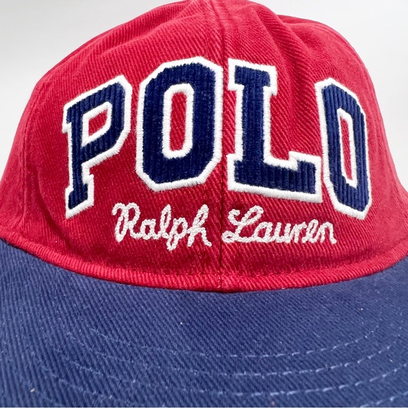 POLO RALPH LAUREN Logo Twill Flat Bill Baseball Ball Cap Hat, WINE, NAVY - Picture 5 of 15